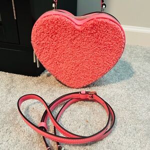 Kate Spade Pink Fuzzy Heart Purse